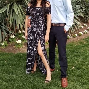 Thieves Like Us Black Maxi Dress Size: Medium with open slit